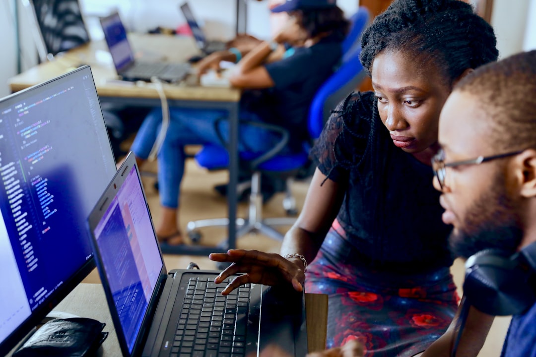 African professionals working in a modern office